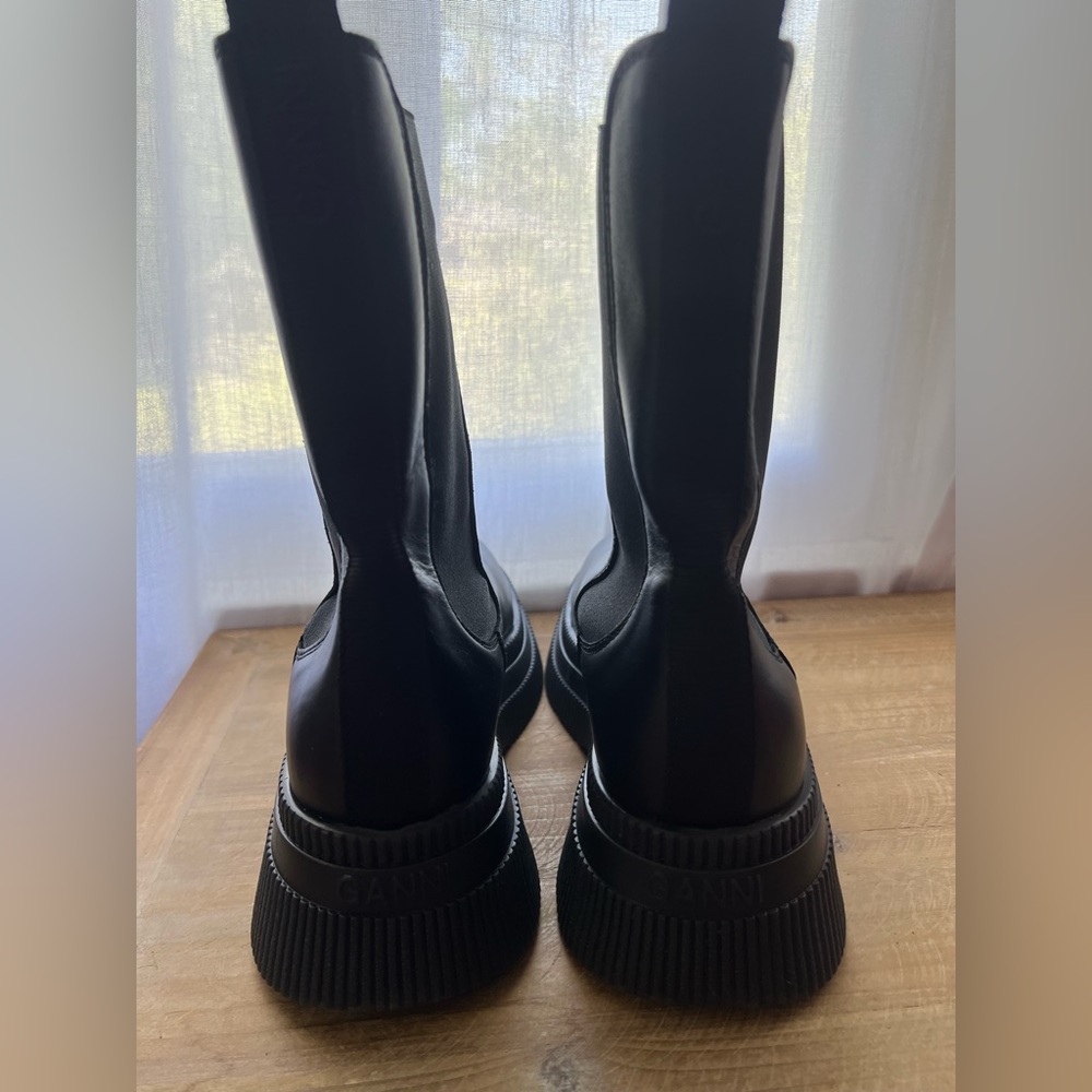 Ganni Creepers Chelsea Boots Size 40 In Black New - Picture 4 of 15